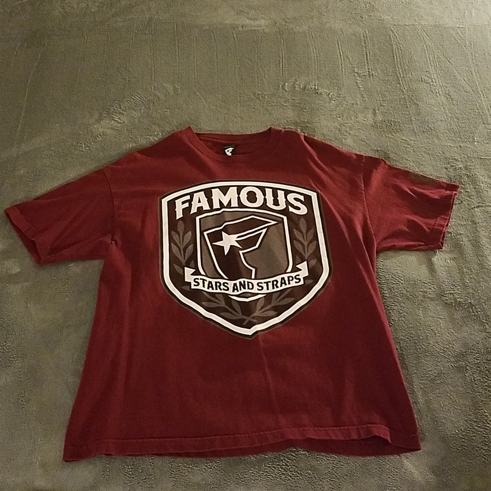 Burgundy Famous Stars & Straps Tshirt